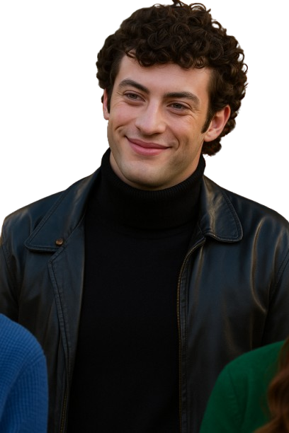 Dominic Sessa Oh What Fun Black Leather Jacket - Image 2